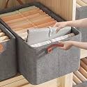 Rylan 2 Pcs Wardrobe Organizer for Clothes, Stackable Organizer for Wardrobe Storage, Clothes Organiser for Wardrobe Shelf, Jeans, Pants, T Shirt Organizer for Cupboard Racks and Shelves