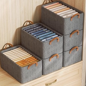 rylan 8 pcs wardrobe organizer for clothes stackable organizer for wardrobe storage clothes organiser for wardrobe shelf jeans pants t shirt organizer for cupboard racks and shelves