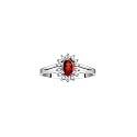 Rylos Halo Ring: Diamond Birthstone with 6X4MM Oval Gemstone - Women's Jewelry in Sterling Silver - Stunning Diamond Ring Sizes 5-10