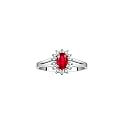 Rylos Halo Ring: Diamond Birthstone with 6X4MM Oval Gemstone - Women's Jewelry in Sterling Silver - Stunning Diamond Ring Sizes 5-10