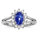 Rylos Halo Ring: Diamond Birthstone with 6X4MM Oval Gemstone - Women's Jewelry in Sterling Silver - Stunning Diamond Ring Sizes 5-10