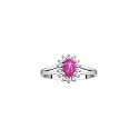 Rylos Halo Ring: Diamond Birthstone with 6X4MM Oval Gemstone - Women's Jewelry in Sterling Silver - Stunning Diamond Ring Sizes 5-10