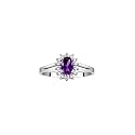 Rylos Halo Ring: Diamond Birthstone with 6X4MM Oval Gemstone - Women's Jewelry in Sterling Silver - Stunning Diamond Ring Sizes 5-10