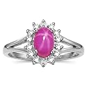 Rylos Halo Ring: Diamond Birthstone with 6X4MM Oval Gemstone - Women's Jewelry in Sterling Silver - Stunning Diamond Ring Sizes 5-10