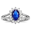 Rylos Halo Ring: Diamond Birthstone with 6X4MM Oval Gemstone - Women's Jewelry in Sterling Silver - Stunning Diamond Ring Sizes 5-10