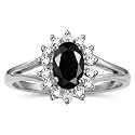 Rylos Halo Ring: Diamond Birthstone with 6X4MM Oval Gemstone - Women's Jewelry in Sterling Silver - Stunning Diamond Ring Sizes 5-10