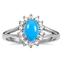Rylos Halo Ring: Diamond Birthstone with 6X4MM Oval Gemstone - Women's Jewelry in Sterling Silver - Stunning Diamond Ring Sizes 5-10
