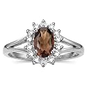 Rylos Halo Ring: Diamond Birthstone with 6X4MM Oval Gemstone - Women's Jewelry in Sterling Silver - Stunning Diamond Ring Sizes 5-10