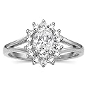 Rylos Halo Ring: Diamond Birthstone with 6X4MM Oval Gemstone - Women's Jewelry in Sterling Silver - Stunning Diamond Ring Sizes 5-10