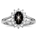 Rylos Halo Ring: Diamond Birthstone with 6X4MM Oval Gemstone - Women's Jewelry in Sterling Silver - Stunning Diamond Ring Sizes 5-10