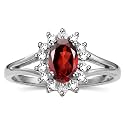 Rylos Halo Ring: Diamond Birthstone with 6X4MM Oval Gemstone - Women's Jewelry in Sterling Silver - Stunning Diamond Ring Sizes 5-10