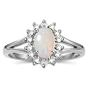 Rylos Halo Ring: Diamond Birthstone with 6X4MM Oval Gemstone - Women's Jewelry in Sterling Silver - Stunning Diamond Ring Sizes 5-10
