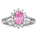 Rylos Halo Ring: Diamond Birthstone with 6X4MM Oval Gemstone - Women's Jewelry in Sterling Silver - Stunning Diamond Ring Sizes 5-10