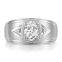 Rylos Men's Rings Classic Design 8X6MM Oval Gemstone &amp; Sparkling Diamond Ring - Color Stone Birthstone Rings for Men, Sterling Silver Rings in Sizes 8-13. Elevate Your Style with Timeless Elegance!