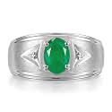 Rylos Men's Rings Classic Design 8X6MM Oval Gemstone &amp; Sparkling Diamond Ring - Color Stone Birthstone Rings for Men, Sterling Silver Rings in Sizes 8-13. Elevate Your Style with Timeless Elegance!