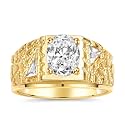 Rylos Men's Rings Designer Nugget Ring: Oval 9X7MM Gemstone &amp; Sparkling Diamonds - Color Stone Birthstone Rings for Men, Yellow Gold Plated Silver Rings in Sizes 8-13. Mens Jewelry