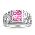 Rylos Men's Rings Designer Nugget Ring: Oval 9X7MM Gemstone &amp; Sparkling Diamonds - Color Stone Birthstone Rings for Men, Sterling Silver Rings in Sizes 8-13. Mens Jewelry