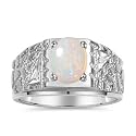 Rylos Men's Rings Designer Nugget Ring: Oval 9X7MM Gemstone &amp; Sparkling Diamonds - Color Stone Birthstone Rings for Men, Sterling Silver Rings in Sizes 8-13. Mens Jewelry