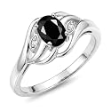 Rylos Ring featuring Classic Style, 6X4MM Birthstone Gemstone, &amp; Diamonds - Elegant Jewelry for Women in Sterling Silver, Sizes 5-10