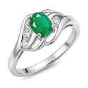 Rylos Ring featuring Classic Style, 6X4MM Birthstone Gemstone, &amp; Diamonds - Elegant Jewelry for Women in Sterling Silver, Sizes 5-10