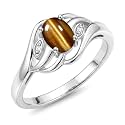 Rylos Ring featuring Classic Style, 6X4MM Birthstone Gemstone, &amp; Diamonds - Elegant Jewelry for Women in Sterling Silver, Sizes 5-10