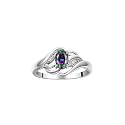 Rylos Ring featuring Classic Style, 6X4MM Birthstone Gemstone, &amp; Diamonds - Elegant Jewelry for Women in Sterling Silver, Sizes 5-10