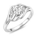 Rylos Ring featuring Classic Style, 6X4MM Birthstone Gemstone, &amp; Diamonds - Elegant Jewelry for Women in Sterling Silver, Sizes 5-10