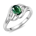 Rylos Ring featuring Classic Style, 6X4MM Birthstone Gemstone, &amp; Diamonds - Elegant Jewelry for Women in Sterling Silver, Sizes 5-10