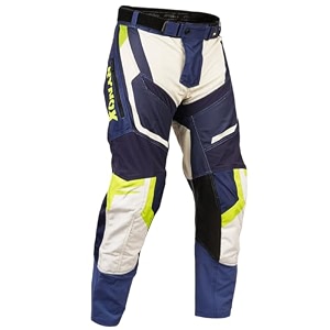 rynox dune neo offroad pants  motorcycle offroad riding pants with abrasion resistance and active ventilation - blue hi-viz green m