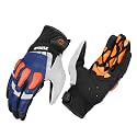 Rynox Ridge Pro Offroad Gloves | Motorcycle Riding Offroad Leather Gloves | Impact Protection | Scaphoid Protection | Abrasion Resistance - Blue Orange, Medium