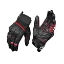 Rynox Tornado Pro 4 Gloves – Motorcycle Riding Leather Gloves | Carbon Edition | Impact Protection | Abrasion Resistance | Fast-R Carpus Bone Protector - Black Red, 2XL