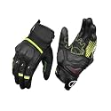 Rynox Tornado Pro 4 Gloves – Motorcycle Riding Leather Gloves | Carbon Edition | Impact Protection | Abrasion Resistance | Fast-R Carpus Bone Protector - Black Hi-Viz Green, 2XL