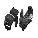 Rynox Tornado Pro 4 Gloves – Motorcycle Riding Leather Gloves | Carbon Edition | Impact Protection | Abrasion Resistance | Fast-R Carpus Bone Protector - Black White, Large