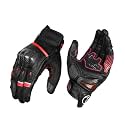 Rynox Tornado Pro 4 Gloves – Motorcycle Riding Gloves | Impact Protection | Abrasion Resistance | Fast-R Carpus Bone Protector | Carbon Edition - Black Red, Small