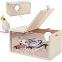 Rypet Parakeet Nesting Box, Cockatiel Bird Nest Box with Perch(L)