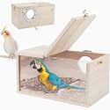 Rypet Parakeet Nesting Box, Cockatiel Bird Nest Box with Perch(XL)