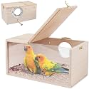 Rypet Parakeet Nesting Box, Cockatiel Bird Nest Box with Perch(M)