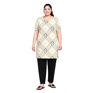 RYSH Womens All-Over Printed Cotton Plus Size