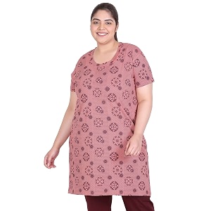RYSH Womens All-Over Printed Cotton Plus Size