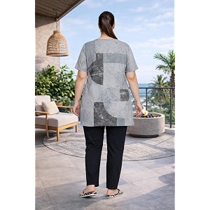RYSH Womens All-Over Printed Cotton Plus Size