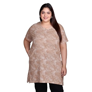 RYSH Womens All-Over Printed Cotton Plus Size