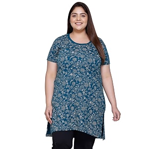 RYSH Womens All-Over Printed Cotton Plus Size