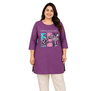 RYSH Womens Plus Size Printed Nightshirt