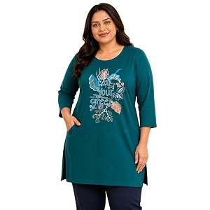 RYSH Womens Plus Size Printed Nightshirt