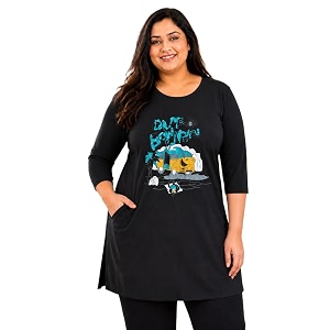 RYSH Womens Plus Size Printed Nightshirt