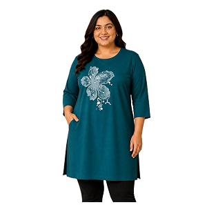RYSH Womens Plus Size Printed Nightshirt