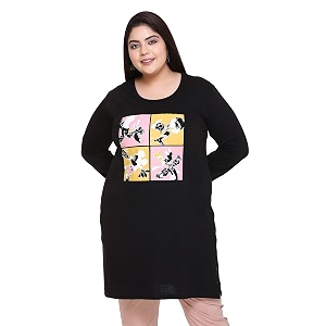 RYSH Womens Plus Size Printed Nightshirt