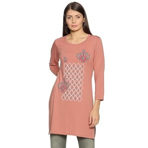 rysh women39s plus size printed kurta  round neck  34 sleeve  relaxed fit