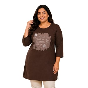 RYSH Womens Plus Size Printed Nightshirt