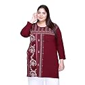 RYSH Women's Plus Size Printed Kurta | Round Neck | 3/4 Sleeve | Relaxed Fit